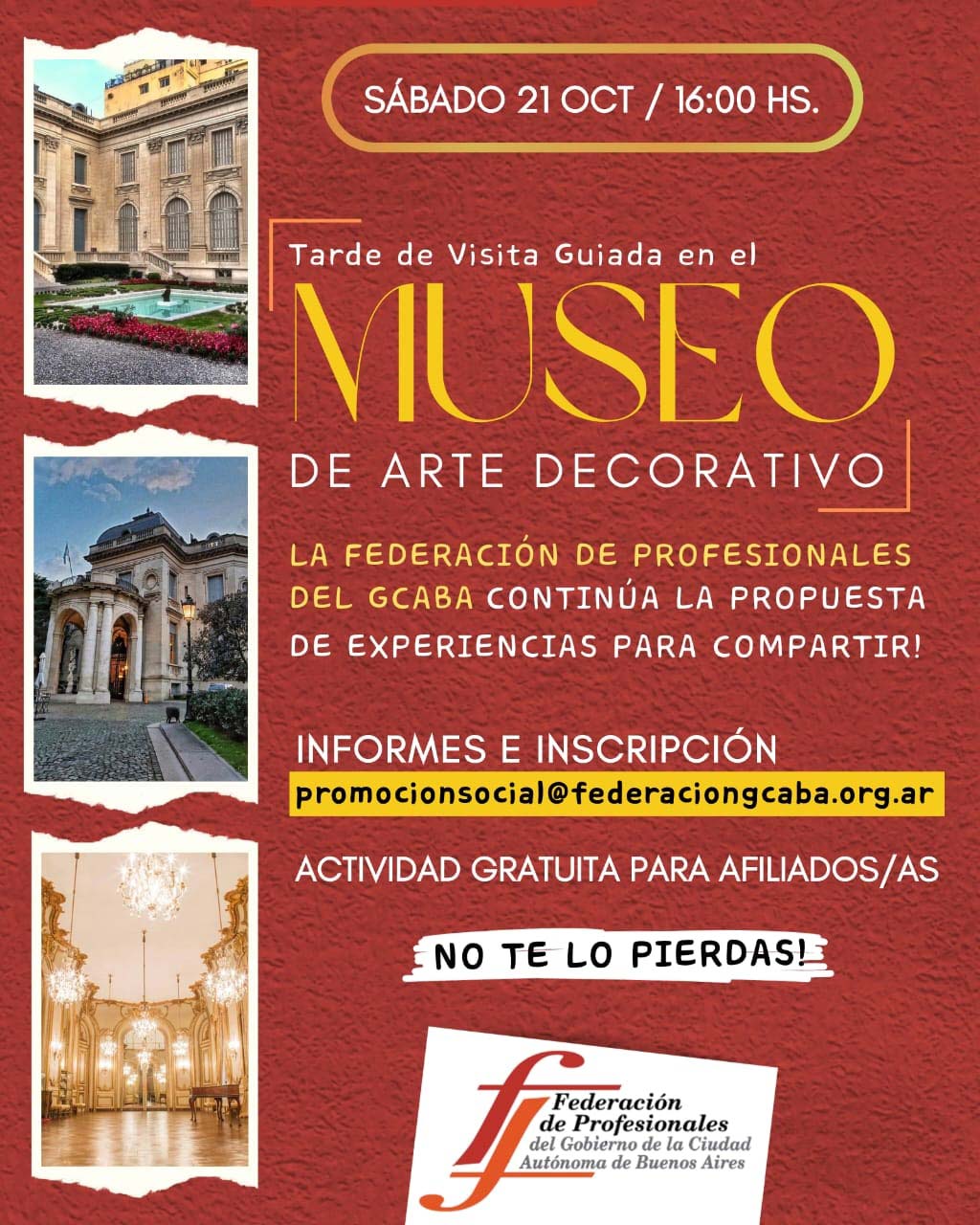 Tarde De Visita Guiada En El Museo De Arte Decorativo Federaci N