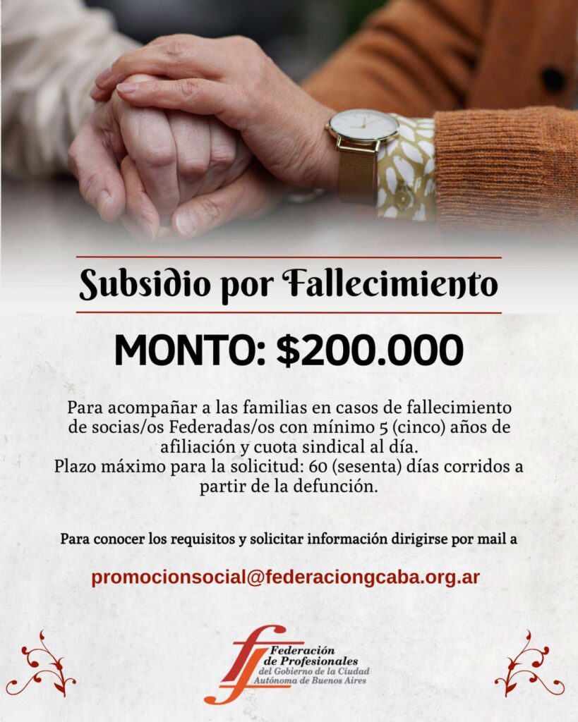 Subsidio por fallecimiento